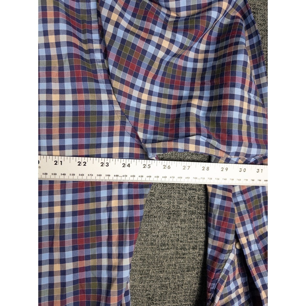 Peter Millar Button Down Shirt Mens XL Plaid Checkered Casual Performance - Picture 7 of 7